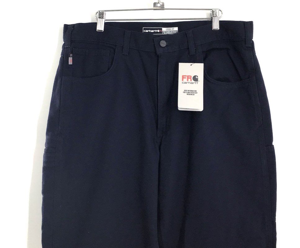 Carhartt Men's FR Loose Fit Midweight Canvas Work Pant Dark Navy NWT Sz 36x32