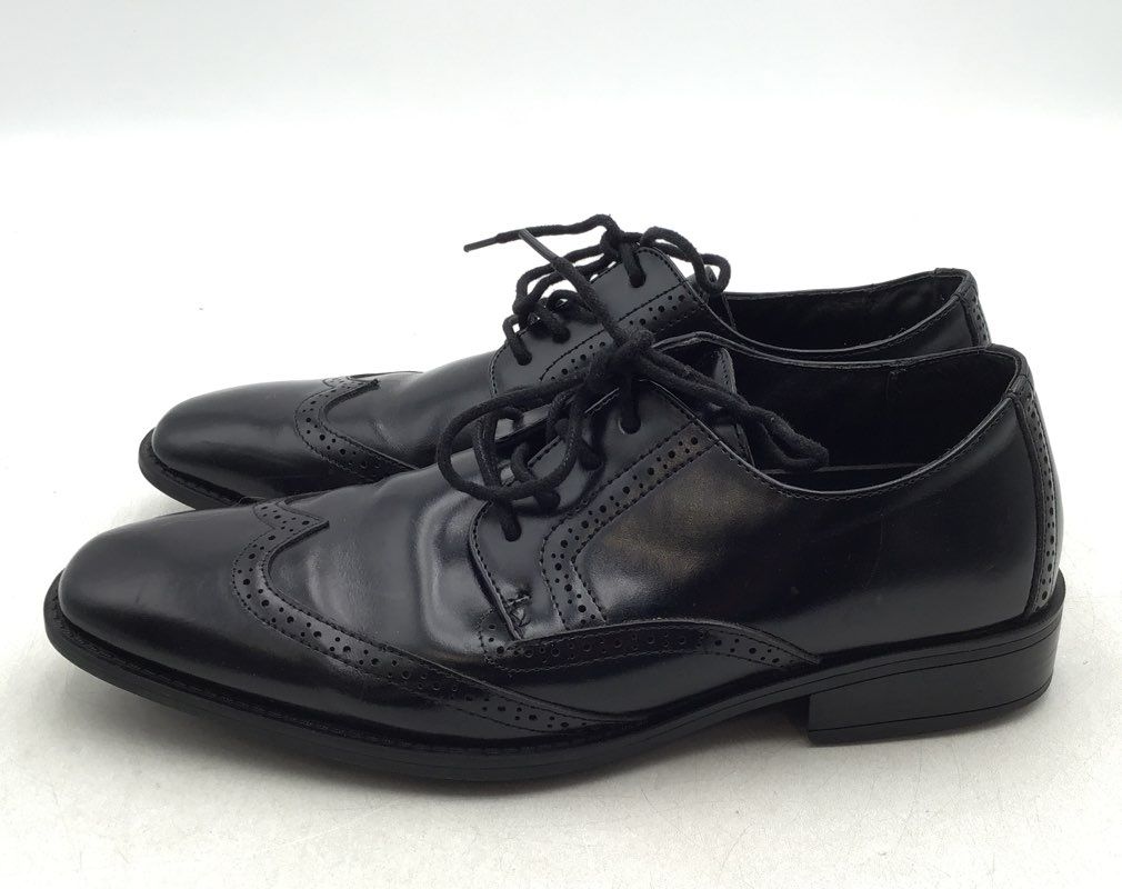 Stacy Adams Men&#39;s Adler Black Leather Wingtip Oxford Dress Shoes - Size 8M