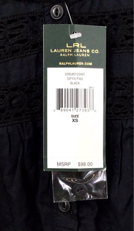 NWT LRL Jeans Co Women's Black Blouse - Size XS