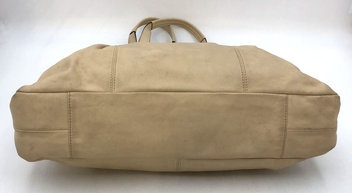 Coach F19243 'Ashley' Beige Leather Shoulder Bag with Gold-Tone Hardware (+COA)