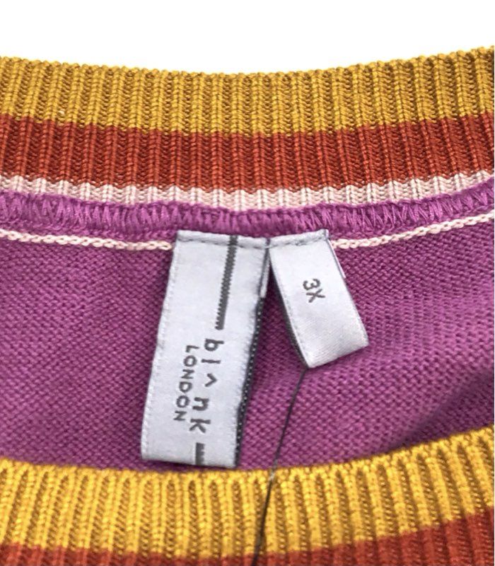 NWT Blank London Women's Purple Mixed Media Cashmere Blend Sweater Pullover 3X