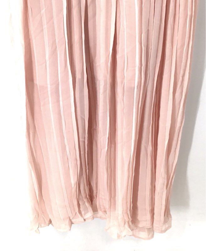Madison Women's Pink Pleated Spaghetti Strap Maxi Dress Belted NWT Sz XL