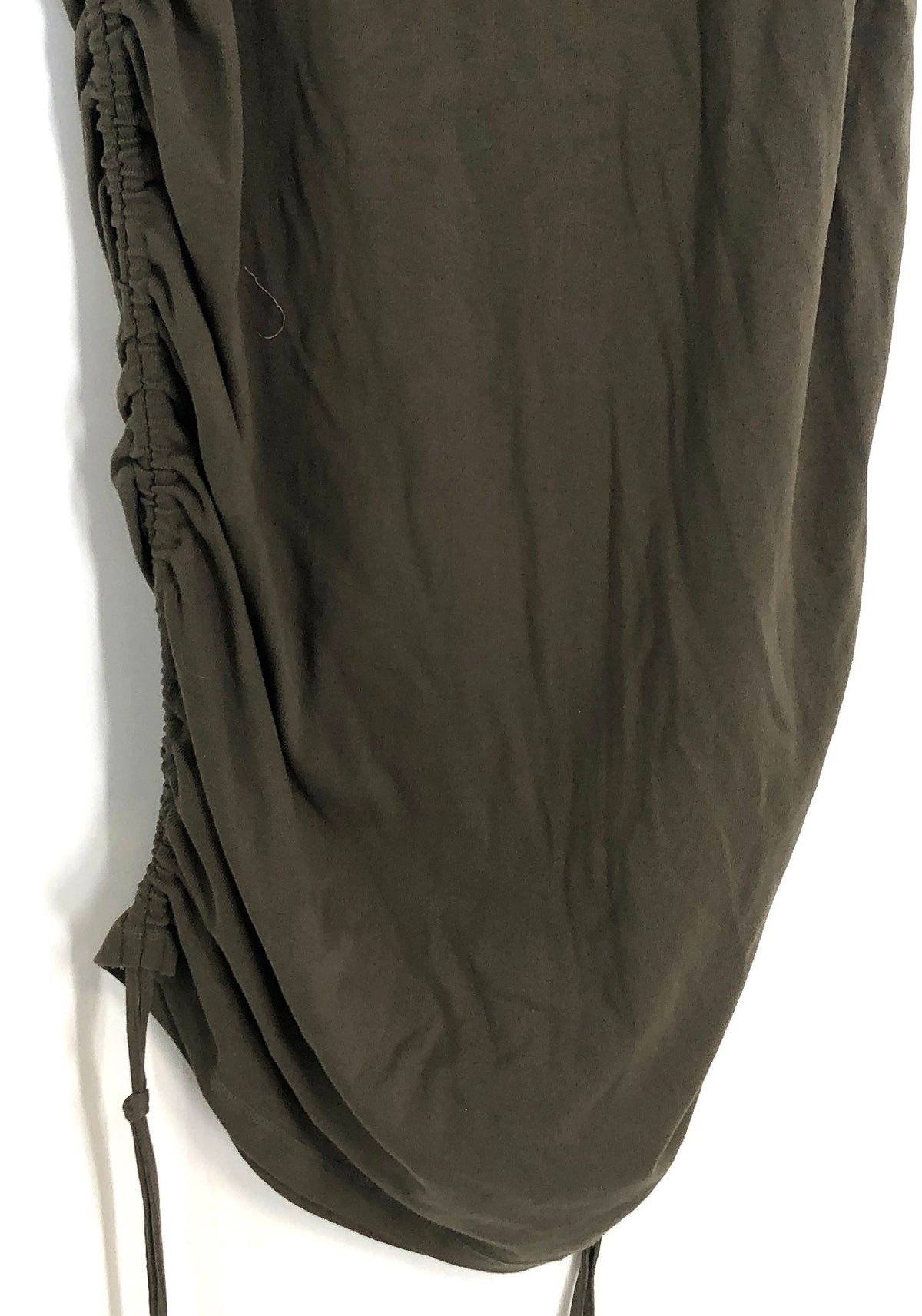 Good American Women's Sea Turtle Green Organic Cotton Ruched Tank Dress Sz 7 NWT