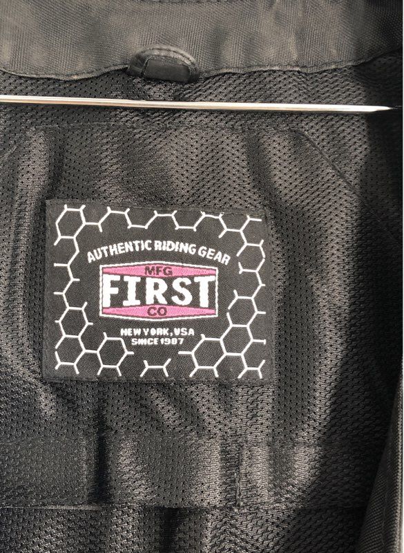 First Mfg Co Women's Black Leather Motorcycle Riding Vest Side Lace Snap Front