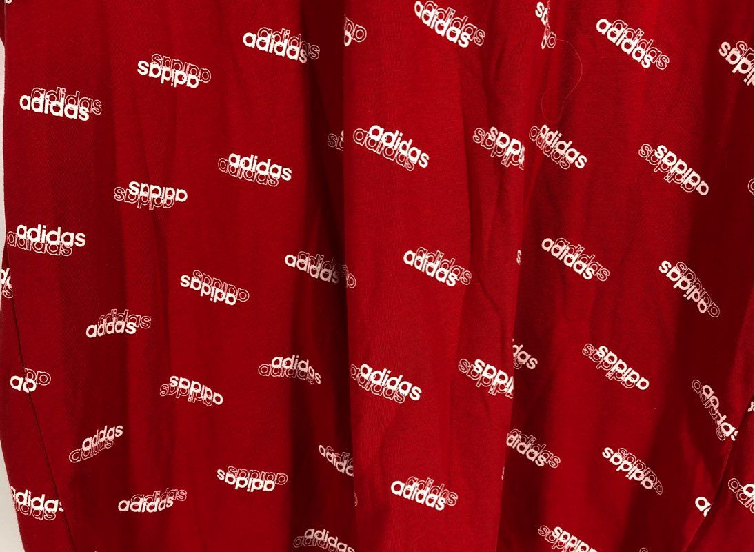 Adidas Men&#39;s Red Signature Print T-Shirt - Size XL