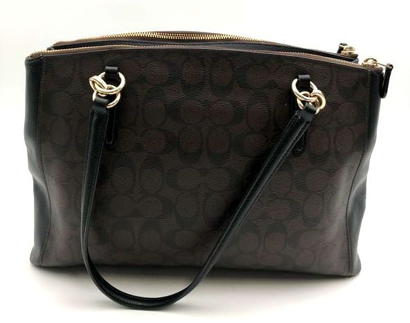 Coach Y2k Black\Brown Signature Print 'Christie Carry All' Tote Bag (+COA)