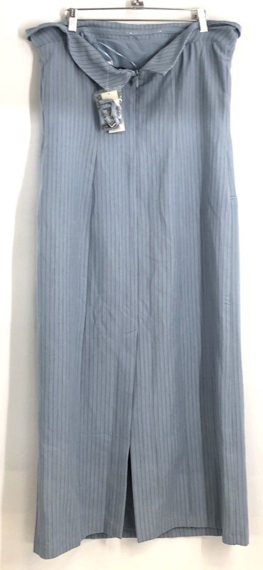 Abercrombie & Fitch Women's Blue Pinstripe Fold Over Midi Skirt NWT Sz L