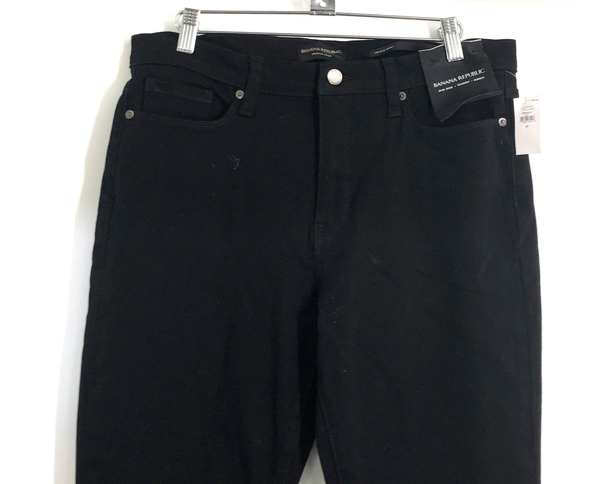 Banana Republic Women's Black Mid-Rise Skinny Ankle Denim Jeans NWT Size 31