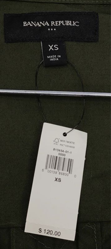 Banana Republic Women's Olive Green Pleated Waist Cotton Shirt Dress Sz XS NWT