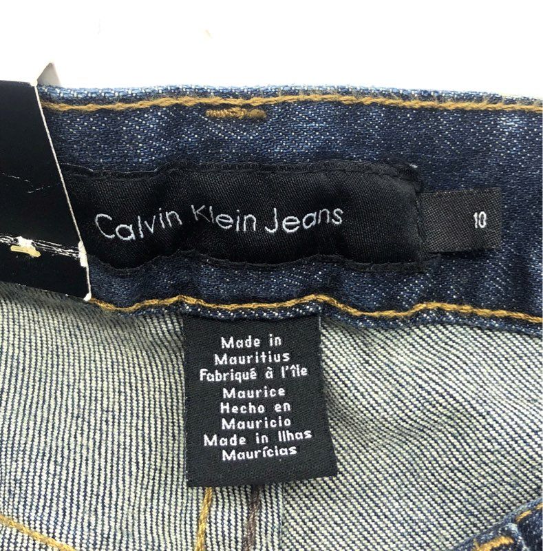 Calvin Klein Jeans Women's Dark Wash Bootcut Flap Back Pocket Jeans Size 10