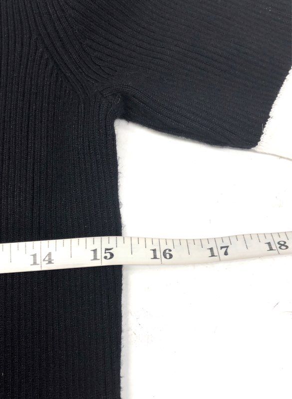 Tahari Women's Black White Ribbed Knit Polo Midi Dress Short Sleeve NWT Sz S/P