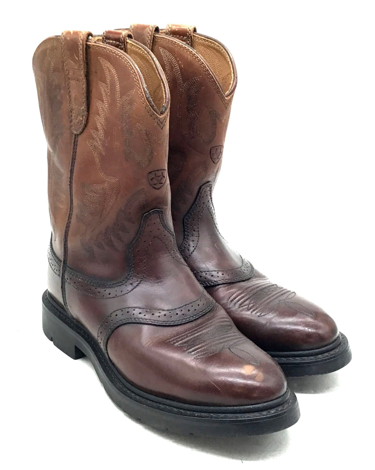 Ariat Men's Brown Leather Work Boots - Size 8EE