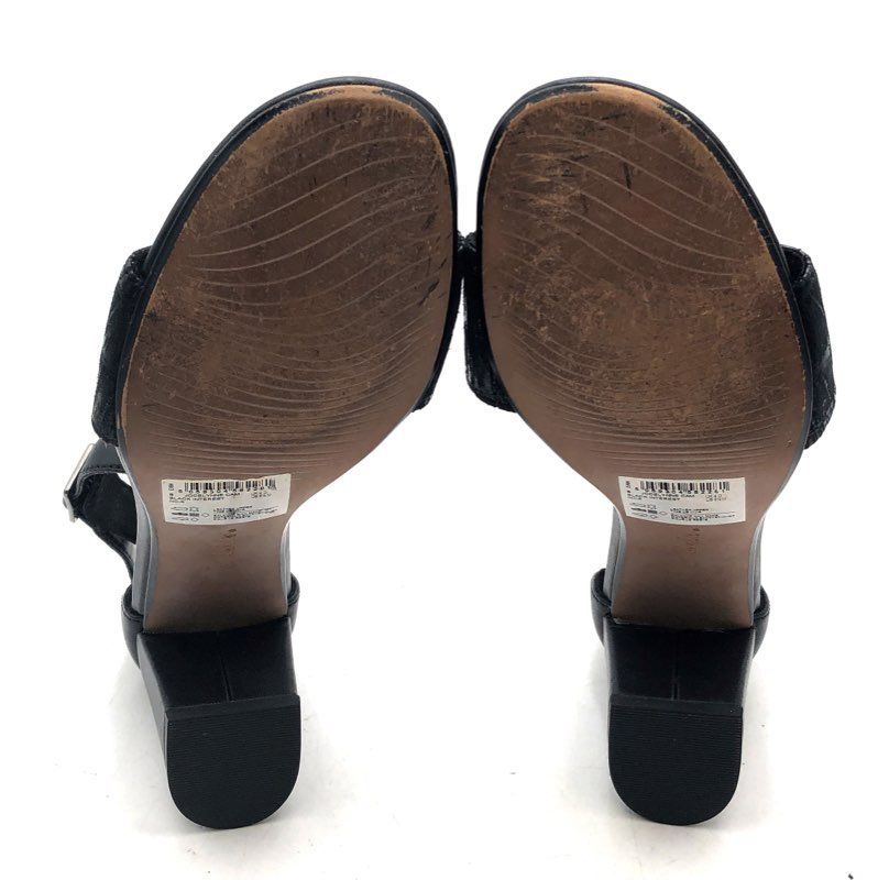 Clarks Jocelynne Cam Black Interest Block Heel Ankle Strap Sandals Size 6.5
