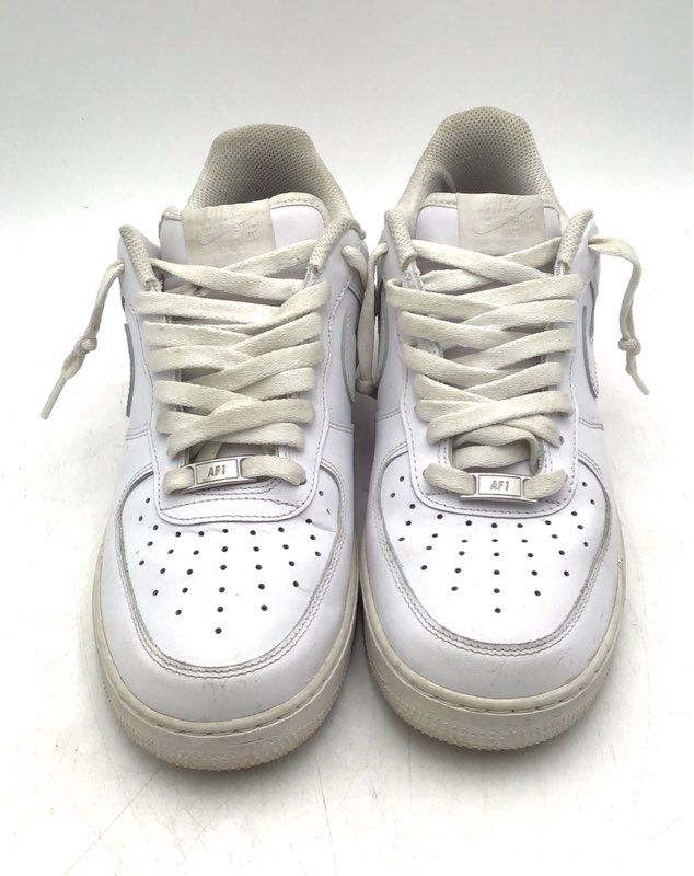 Nike Men&#39;s Air Force 1 &#39;07 White Low-Top Lace-Up Athletic Shoes - Size 9.5