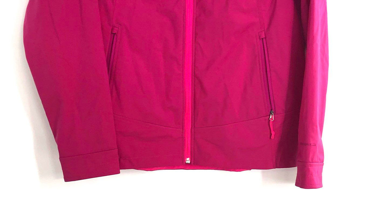 The North Face Women's Pink WindWall Softshell Full Zip Jacket Snap Neck Sz L