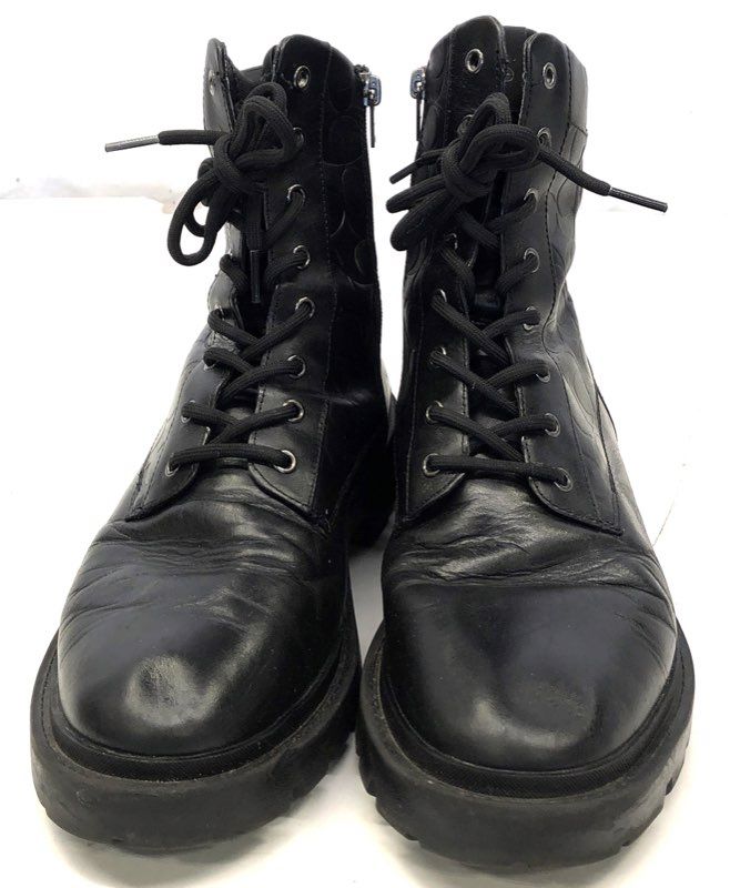Coach Citysole Tactical Boot Black Leather Lace Up Side Zip Combat Size 11.5 D