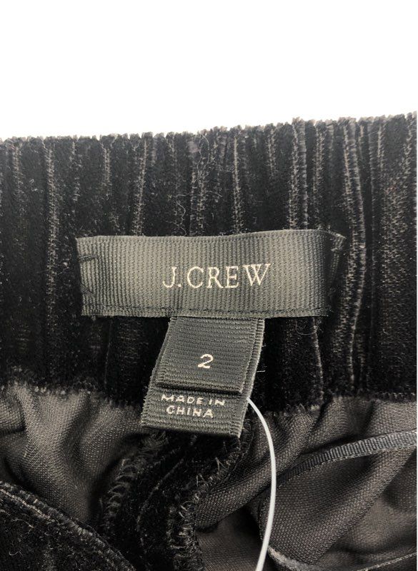 J.Crew Women's Black Italian Velvet Cameron Slim Crop Pants Sz 2 NWT