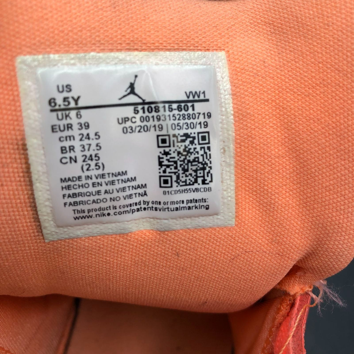 Nike Air Jordan 12 Retro Girl's 'Sunrise' (GS) Sneakers-Size: 6.5Y (+COA)