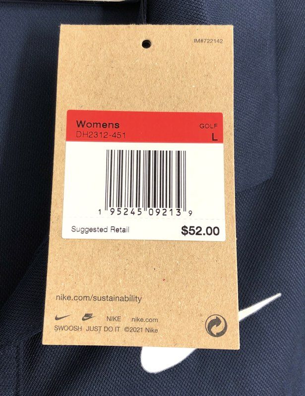 Nike Women's Navy Dri-FIT Sleeveless Golf Polo Shirt DH2312-451 NWT Sz L