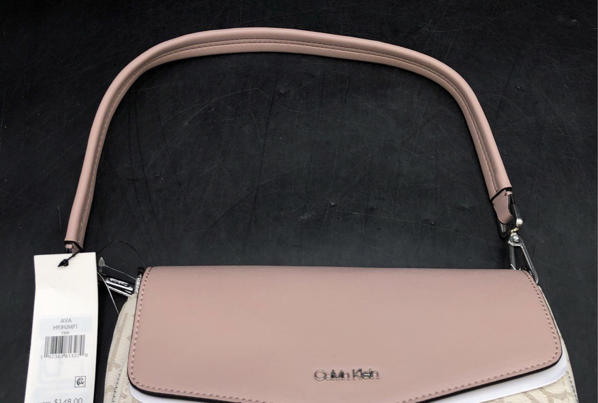 NWT Calvin Klein Rose White Top Handle Bag