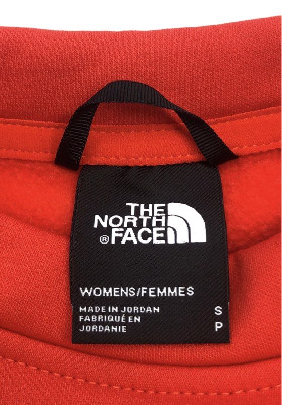 The North Face Women's Red Cropped Sweatshirt Pullover Logo Sz S