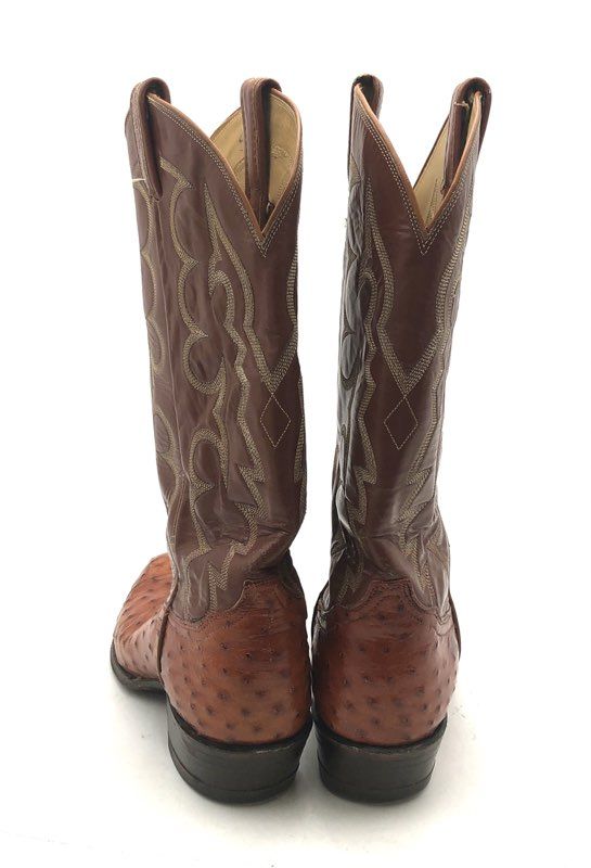Tony Lama 8134 Brown Full Quill Ostrich Western Cowboy Boots Women's Size 7.5 B