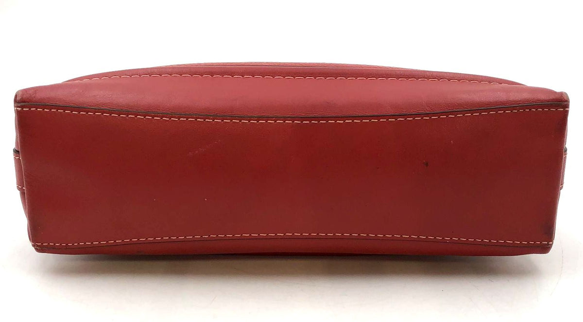 Coach 'Ivie' Red Pebbled Leather Crossbody Bag with Gold-Tone Hardware (+COA)