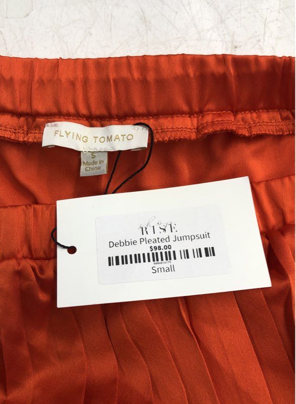 NWT Flying Tomato Women's Red Debbie Pleated One-Piece Jumpsuit - Size Small