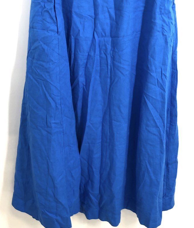 Banana Republic Women's Blue Linen-Blend V-Neck Sleeveless Midi Dress NWT Sz M