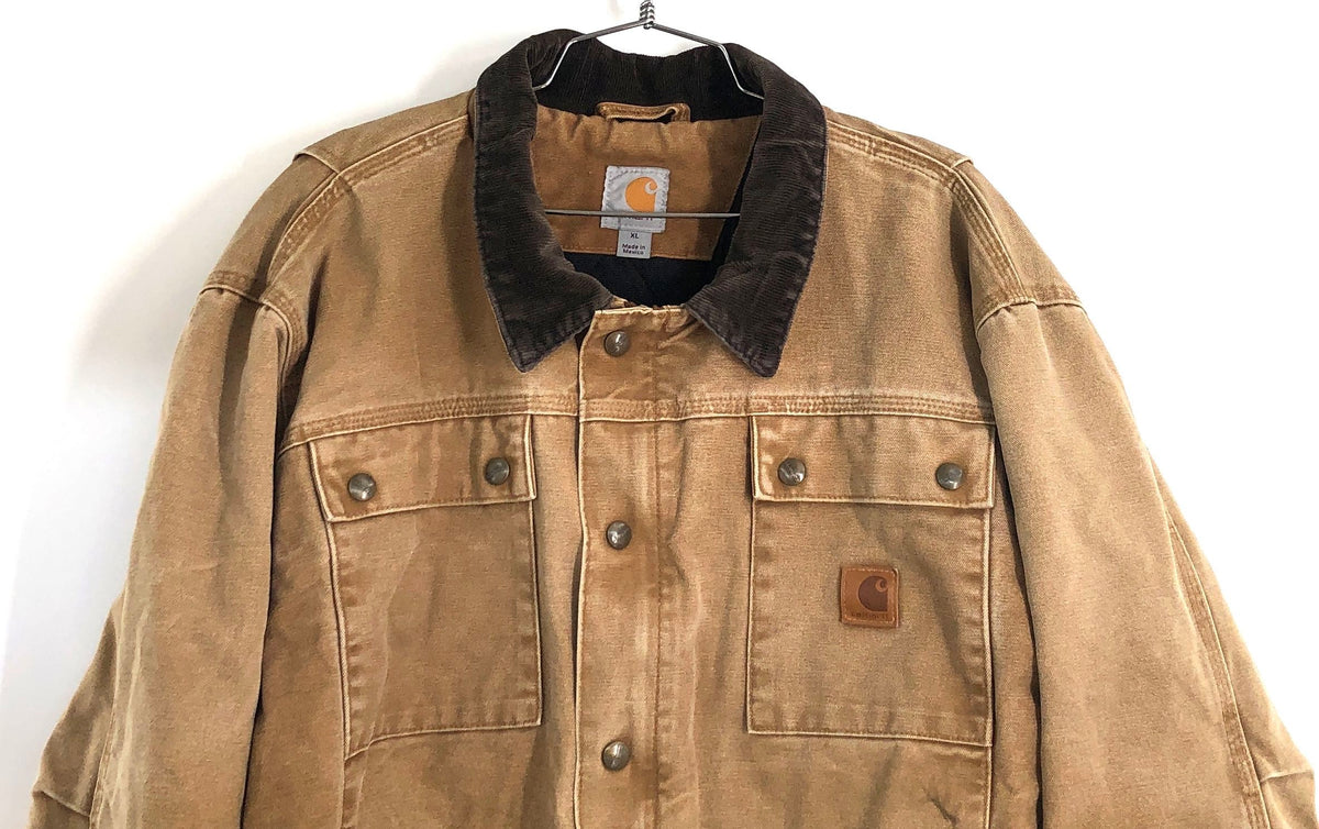 Carhartt Men's Brown Sandstone Detroit Jacket Corduroy Quilt Lined XL