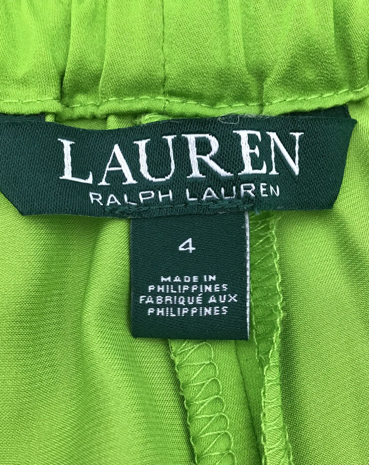 NWT Lauren Ralph Lauren Women&#39;s Green Elastic Waist Cargo Pants - Size 4