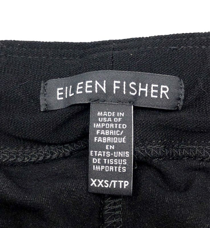 Eileen Fisher Women's Black Viscose Blend Tapered Knit Pull-On Pants Sz XXS