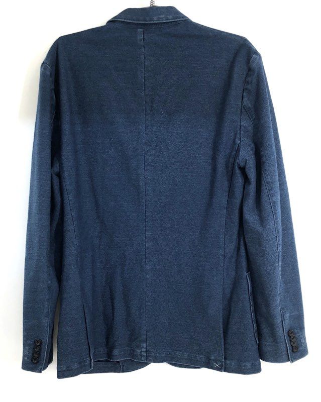 Express Men's Blue Slim Fit Knit Denim Blazer Jacket Sz S NWT