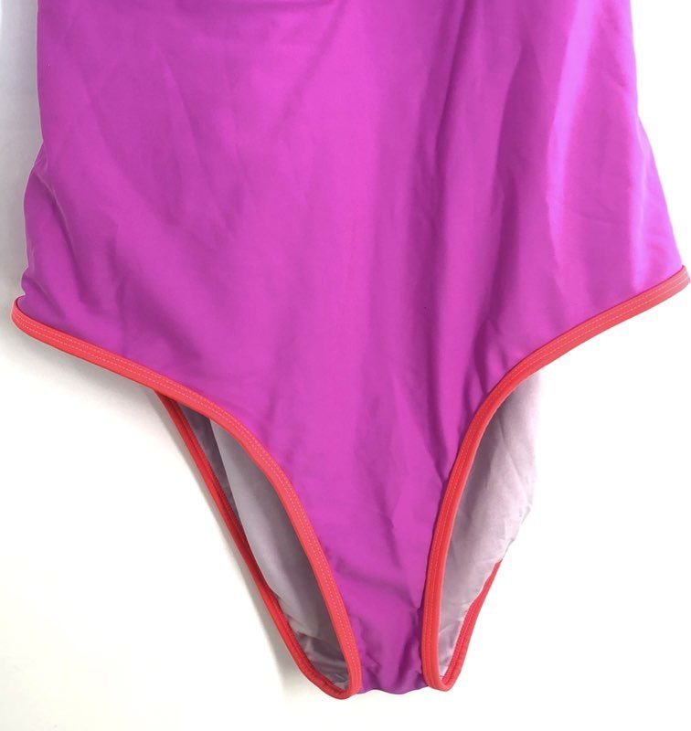 Cupshe Women's Purple Orange One Piece Swimsuit Cutout Deep V-Neck Sz XL NWT