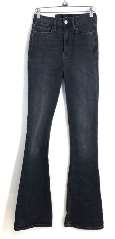 7 For All Mankind Women's Black Ultra High Rise Skinny Boot Jeans Sz 26 NWT