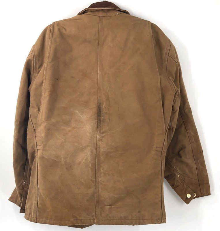 Carhartt C01 Brown Duck Chore Coat Jacket Vintage USA Made Lined Men's 40