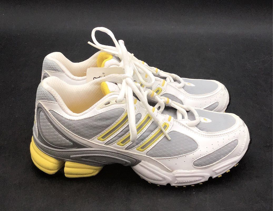 Vintage 2005 Adidas Adistar Cushion NWT White Grey Yellow Running Sz 8
