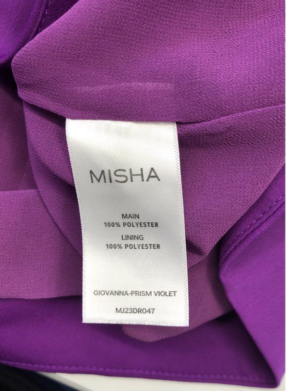 MISHA Women's Giovanna Mini Dress Prism Violet Purple Wrap Ruffle NWT Sz XXS