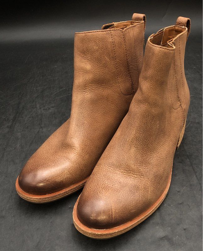 Kork-Ease Mindo Brown Distressed Leather Chelsea Ankle Boots Women's Size 8