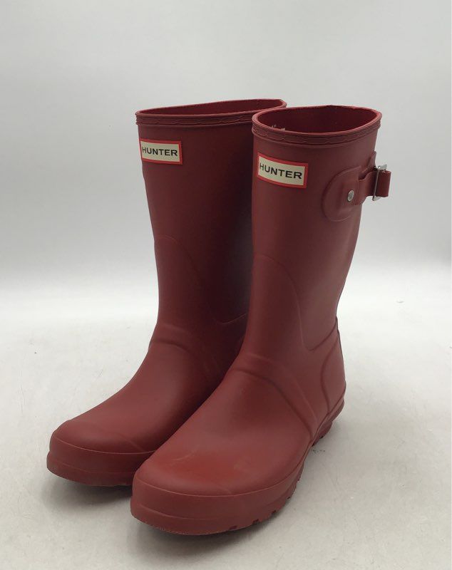 Hunter Women&#39;s Red Mid-Calf Pull On Rain Boots - Size 8