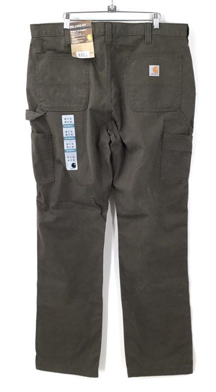 Y2K 2000s Carhartt Men's Green Carpenter Pants - Size 38X34