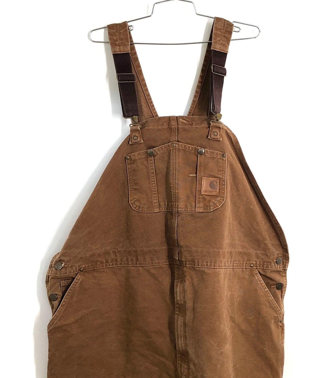 Carhartt R06 BRN Double Knee Cotton Duck Bib Overalls Brown Sz 50x32