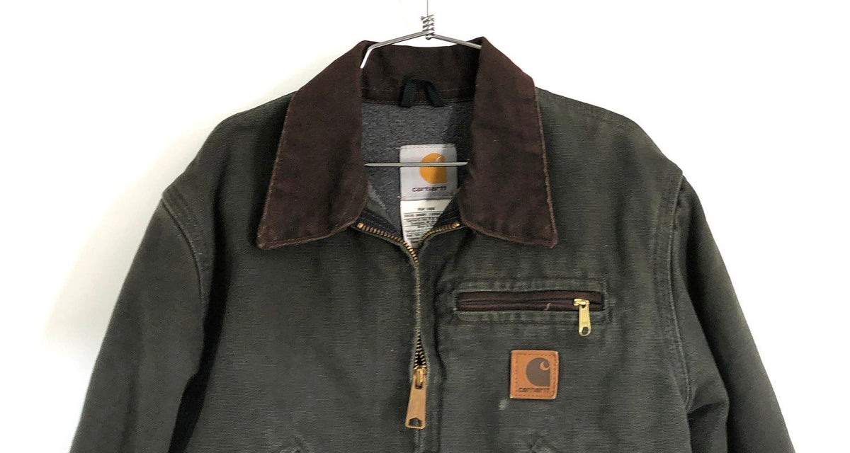 Carhartt Boys Moss Green Detroit Jacket Blanket Lined J97 Made in USA Youth M 8