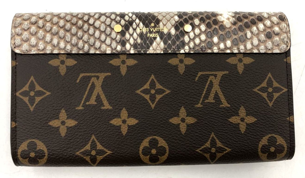 NIB Louis Vuitton Inspired Pallas LV Monogram Canvas & Python Embossed Wallet