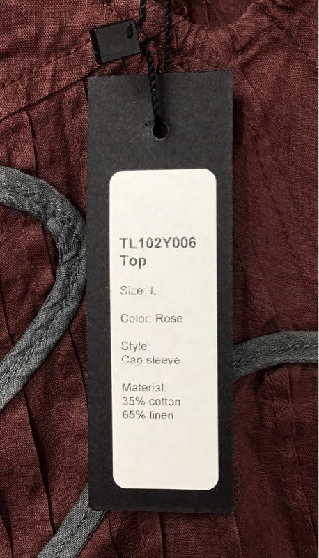 Peacock Ways Women's Rose Linen Blend Sleeveless Sharkbite Hem Tunic Sz L NWT
