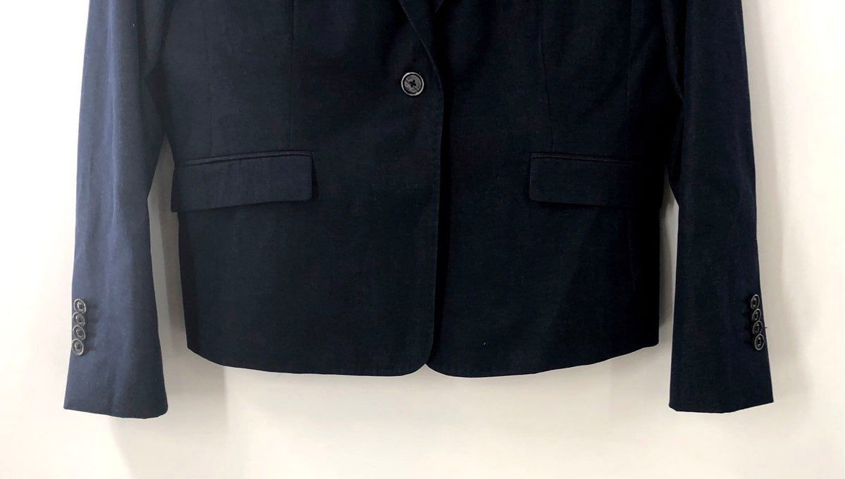 Brooks Brothers 346 Women's Blazer Navy Blue Cotton Wool Blend NWT Sz 14