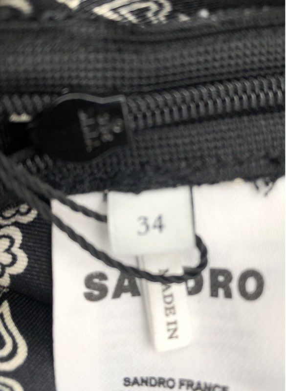 NWT Sandro Women's Black Floral Slip Dress - Size 34