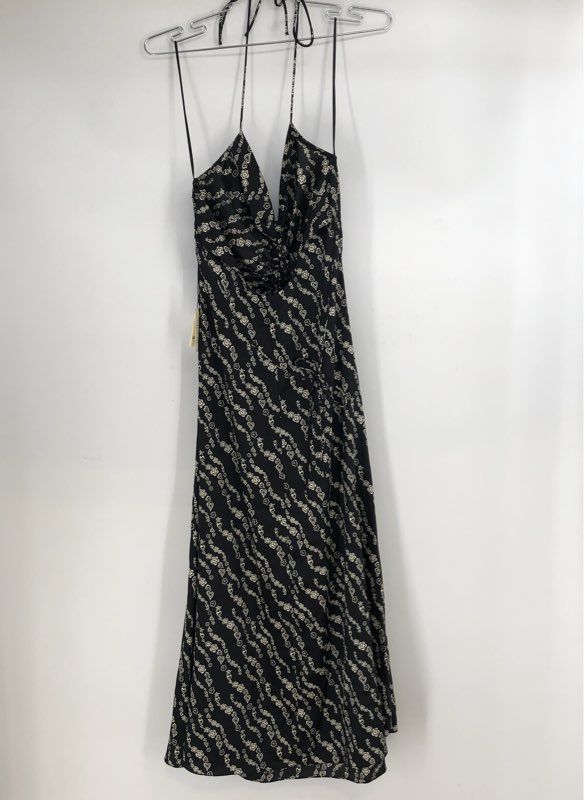 NWT Sandro Women's Black Floral Slip Dress - Size 34
