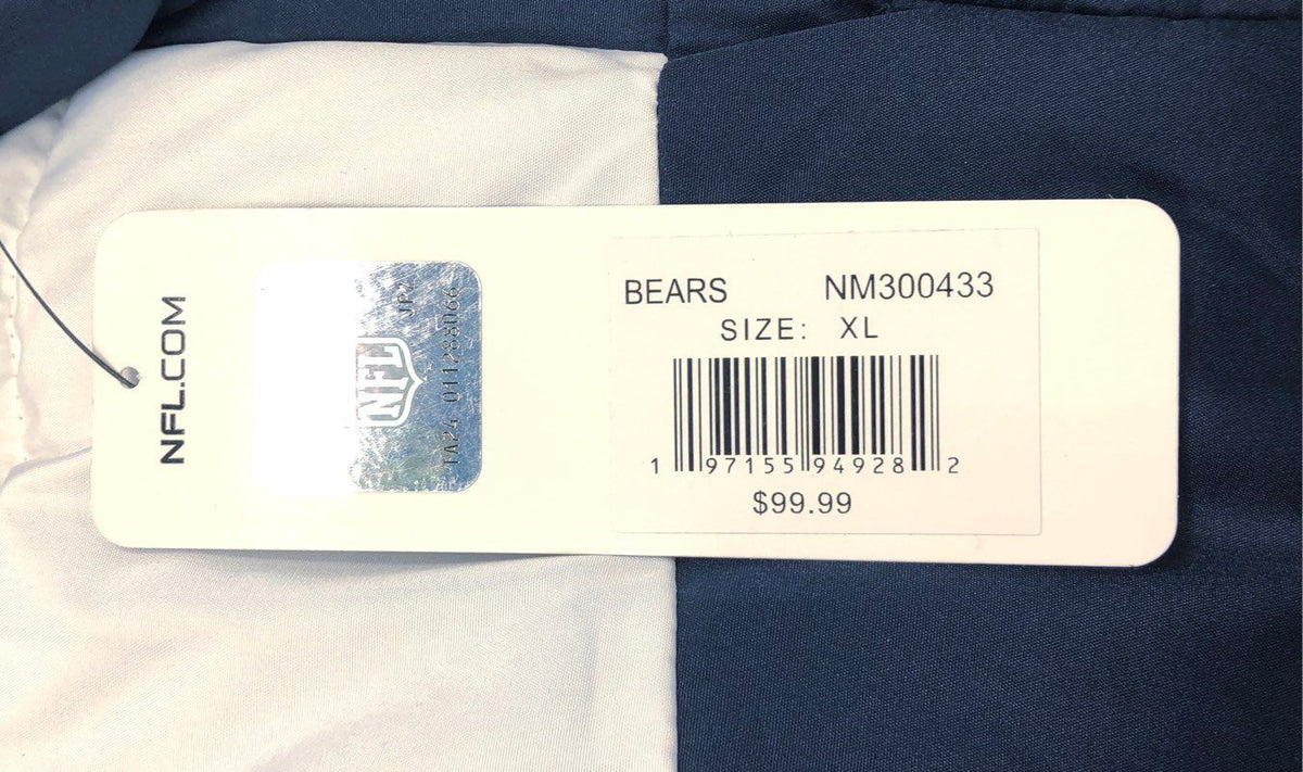 G-III Chicago Bears Women's Navy White Zip-Up Puffer Vest Jacket NWT Sz XL