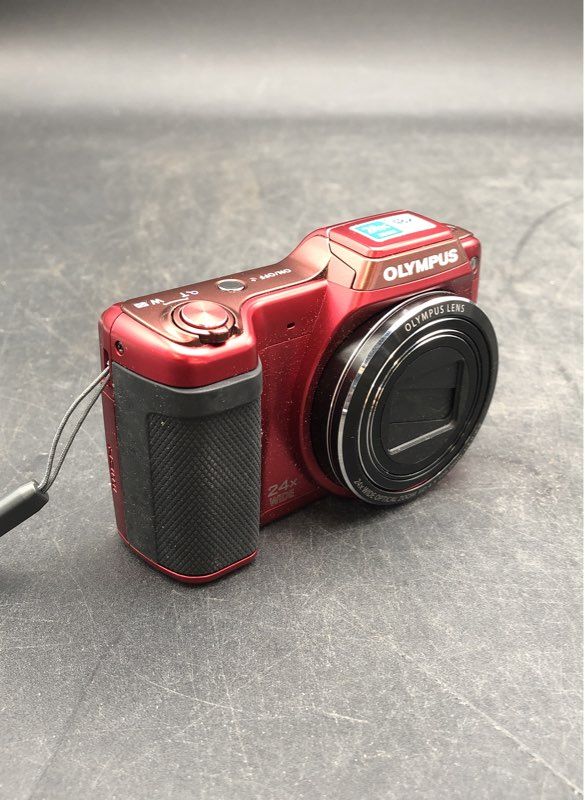 Olympus Red Stylus SZ-15 Digital Compact Camera With Charger